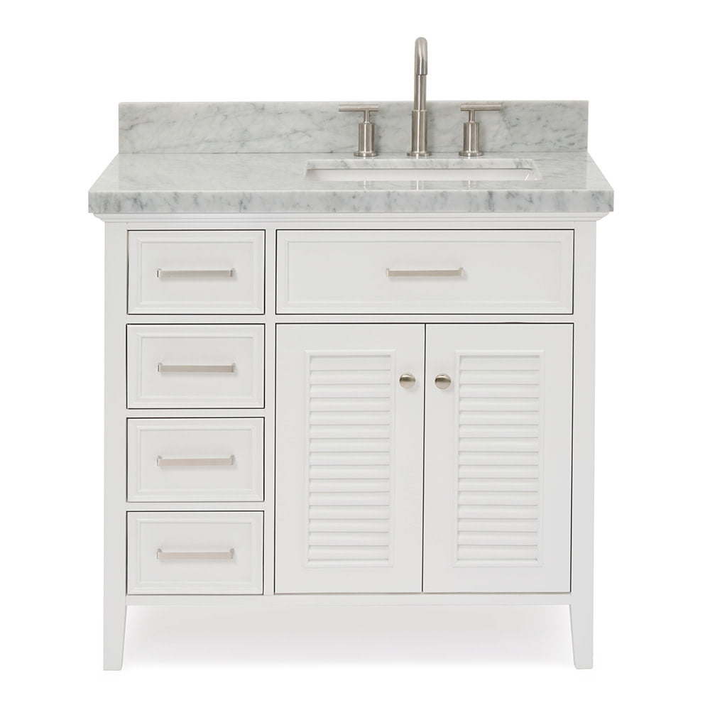 Kensington 37" White Marble Top Freestanding Vanity
