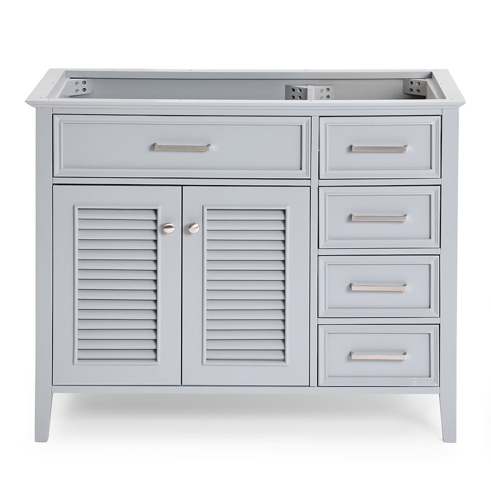 Kensington 42" Gray Solid Wood Freestanding Vanity Cabinet