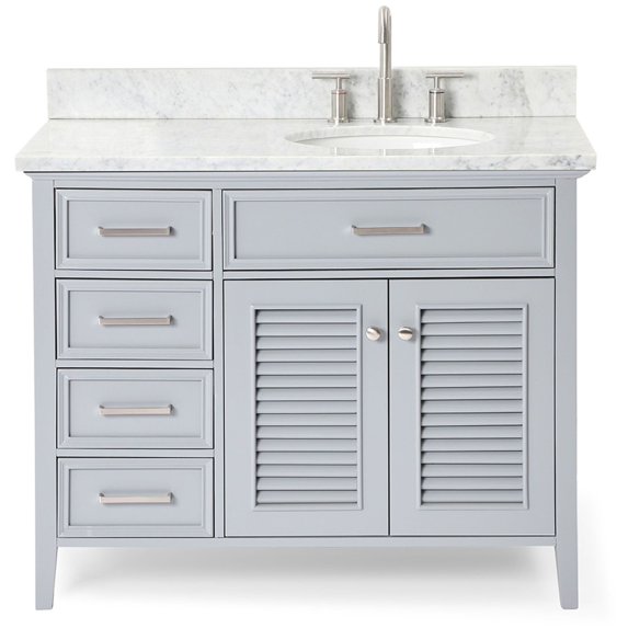 Ariel D043srcw2ovo Kensington 43" Free Standing Single Oval Basin Vanity Set - Grey