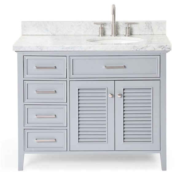 Ariel D043srcwovo Kensington 43" Free Standing Single Oval Basin Vanity Set - Grey