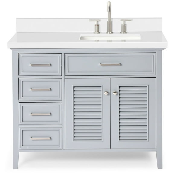 Ariel D043srwqrvo Kensington 43" Free Standing Single Rectangular Basin Vanity Set - Grey