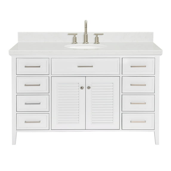 Ariel D054scqovo Kensington 54" Free Standing Single Basin Vanity Set - White / Carrara