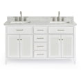 thumbnail image 1 of Ariel D061dcw2rvo Kensington 61" Free Standing Double Rectangular Basin Vanity Set - White, 1 of 7