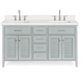 thumbnail image 1 of Ariel D061DWQRVOGRY Kensington 61" Free Standing Double Rectangular Basin Vanity Set -, 1 of 7