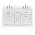 thumbnail image 1 of Ariel D061dwqrvo Kensington 61" Free Standing Double Rectangular Basin Vanity Set - White, 1 of 7