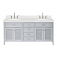 thumbnail image 1 of Ariel D072dcqovo Kensington 72" Free Standing Double Basin Vanity Set - Grey / Carrara, 1 of 9