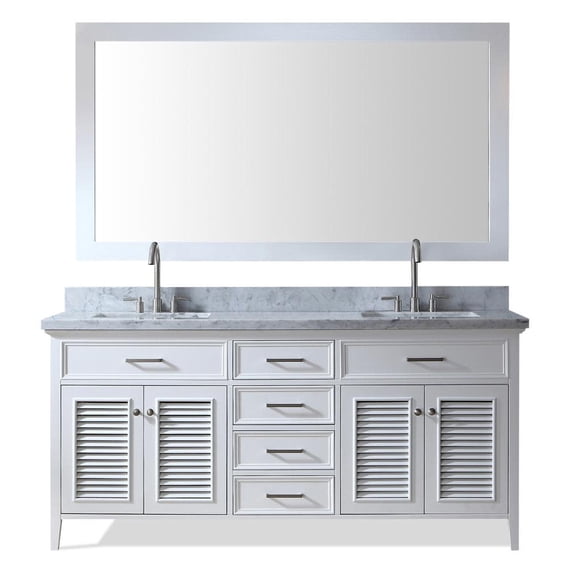 Ariel D073d-2 Kensington 73" Free Standing Double Basin Vanity Set - White