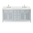 thumbnail image 1 of Ariel D073dwqrvo Kensington 73" Free Standing Double Rectangular Basin Vanity Set - Grey, 1 of 7