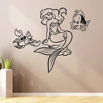 Ariel Disney Princess The Little Mermaid Friends Best Friends Flaunder Sebastian And Ariel Little Mermaid Vinyl Wall Art Sticker Decal Home Room Baby Girls Teens Wall Décor Design Size (40x40 inch)