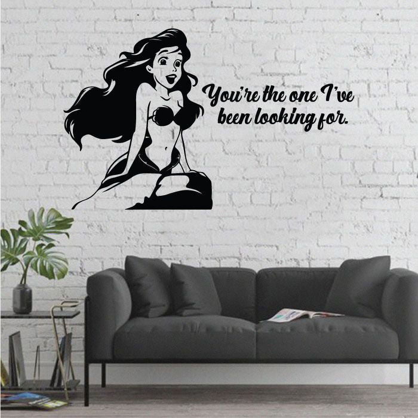 Ariel Disney Princess The Little Mermaid Quotes Quote You're The One I've Been Looking For Little Mermaid Vinyl Wall Art Sticker Decal Home Room Baby Girls Teens Wall Décor Design Size (20x20 inch) - image 1 of 3