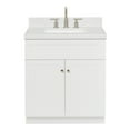 thumbnail image 1 of Ariel Hamlet 30 In. Rectangle Sink Bathroom Vanity With Carrara White Quartz Countertop 1.5 Edge In White, 1 of 9