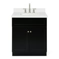 thumbnail image 1 of Ariel Hamlet 31 In. Rectangle Sink Vanity With White Quartz Countertop In Black, 1 of 9
