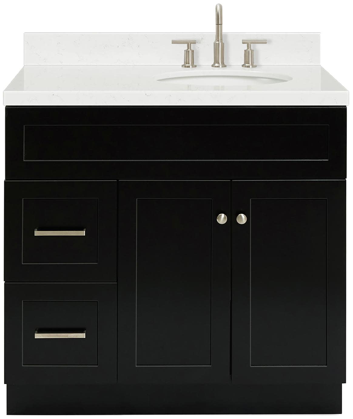 Hamlet 36" Black Wood Single Basin Vanity with Quartz Top