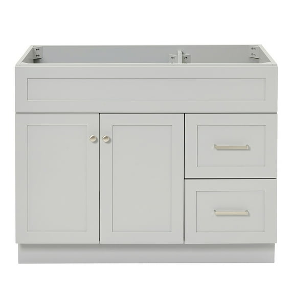 Ariel Hamlet 42 In. Left Offset Single Sink Base Cabinet In Grey