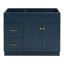 Ariel Hamlet 42 In. Right Offset Single Sink Base Cabinet In Midnight Blue