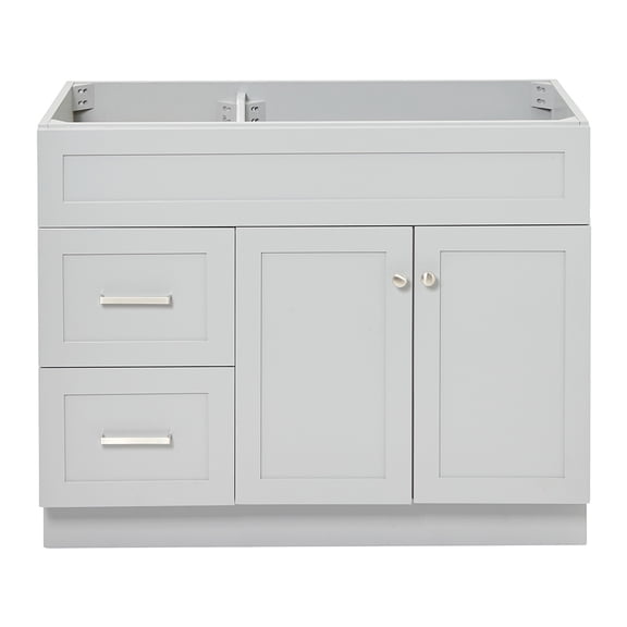 Ariel Hamlet 42 In. Right Offset Single Sink Base Cabinet In Grey