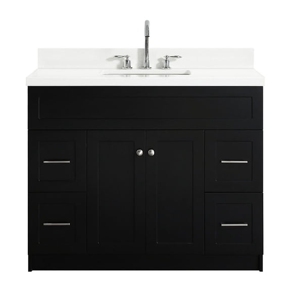 Ariel F043S-WQ-VO-BLK Hamlet 42" Free Standing Single Basin Vanity Set - Black