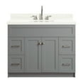 thumbnail image 1 of ARIEL Hamlet 43 in. Bath Vanity in Grey with Quartz Vanity Top in White with White Basin, 1 of 7