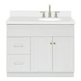 thumbnail image 1 of Ariel Hamlet 43 In. Right Offset Oval Sink Vanity With White Quartz Countertop In White, 1 of 11