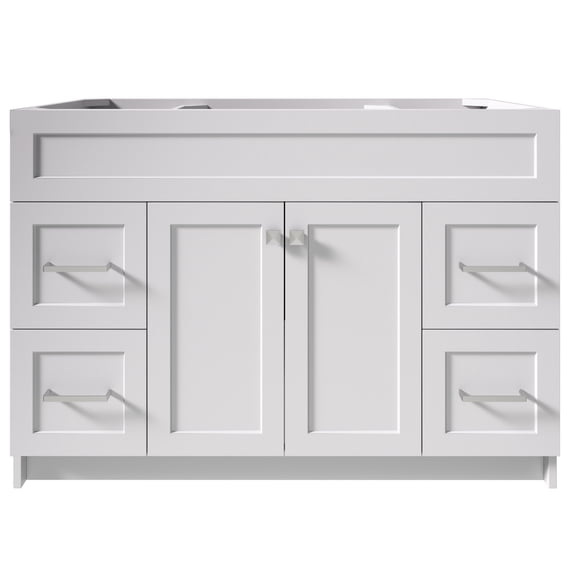 Ariel Hamlet 48 In. Single Sink Base Cabinet In White