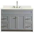 thumbnail image 1 of ARIEL Hamlet 49 in. Bath Vanity in Grey with Quartz Vanity Top in White with White Basin, 1 of 7