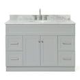 thumbnail image 1 of Ariel Hamlet 49 In. Oval Sink Vanity With 0.75 In. Carrara White Countertop In Grey, 1 of 11