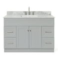 thumbnail image 1 of Ariel Hamlet 49 In. Rectangle Sink Vanity With 0.75 In. Carrara White Countertop In Grey, 1 of 11