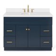 thumbnail image 1 of Ariel Hamlet 49 In. Oval Sink Vanity With White Quartz Countertop In Midnight Blue, 1 of 11