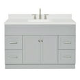 thumbnail image 1 of Ariel Hamlet 54 In. Rectangle Sink Bathroom Vanity With Carrara White Quartz Countertop 1.5 Edge In Grey, 1 of 11