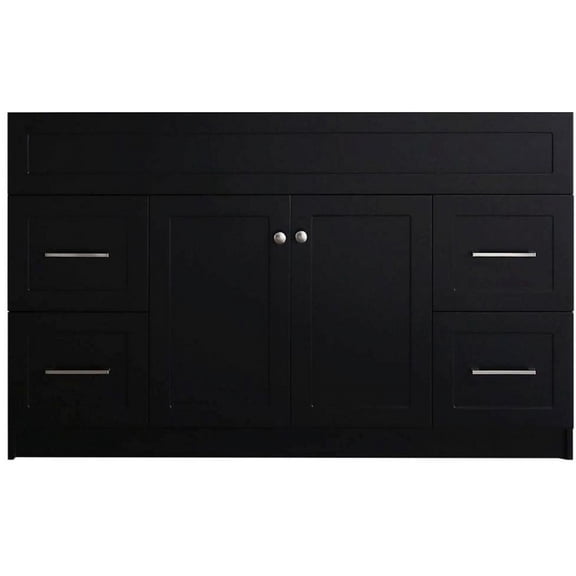 Ariel F055S-BC-BLK Hamlet 54" Single Free Standing Vanity Cabinet Only - Black