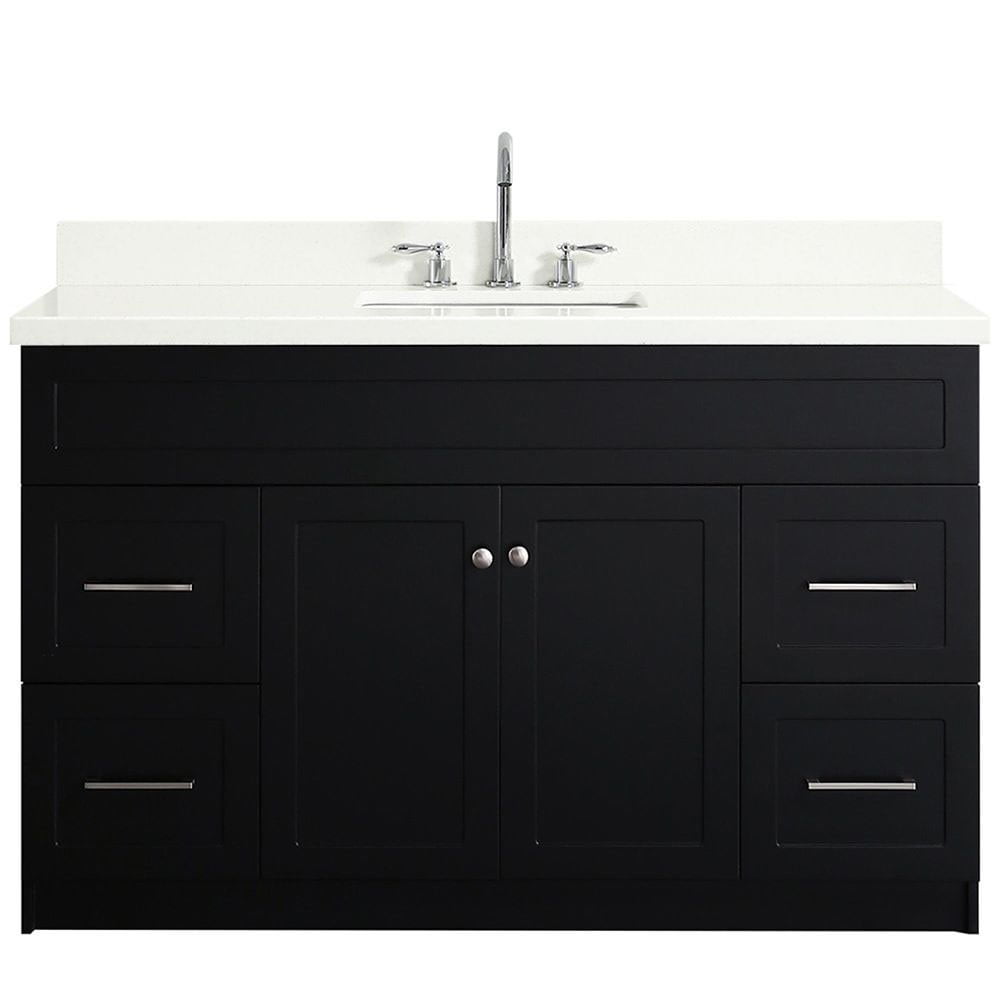 Hamlet 55" Black Vanity with White Quartz Top