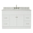 thumbnail image 1 of Ariel Hamlet 55 In. Oval Sink Vanity With 0.75 In. Carrara White Countertop In White, 1 of 11
