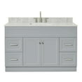 thumbnail image 1 of Ariel Hamlet 55 In. Rectangle Sink Vanity With 0.75 In. Carrara White Countertop In Grey, 1 of 11