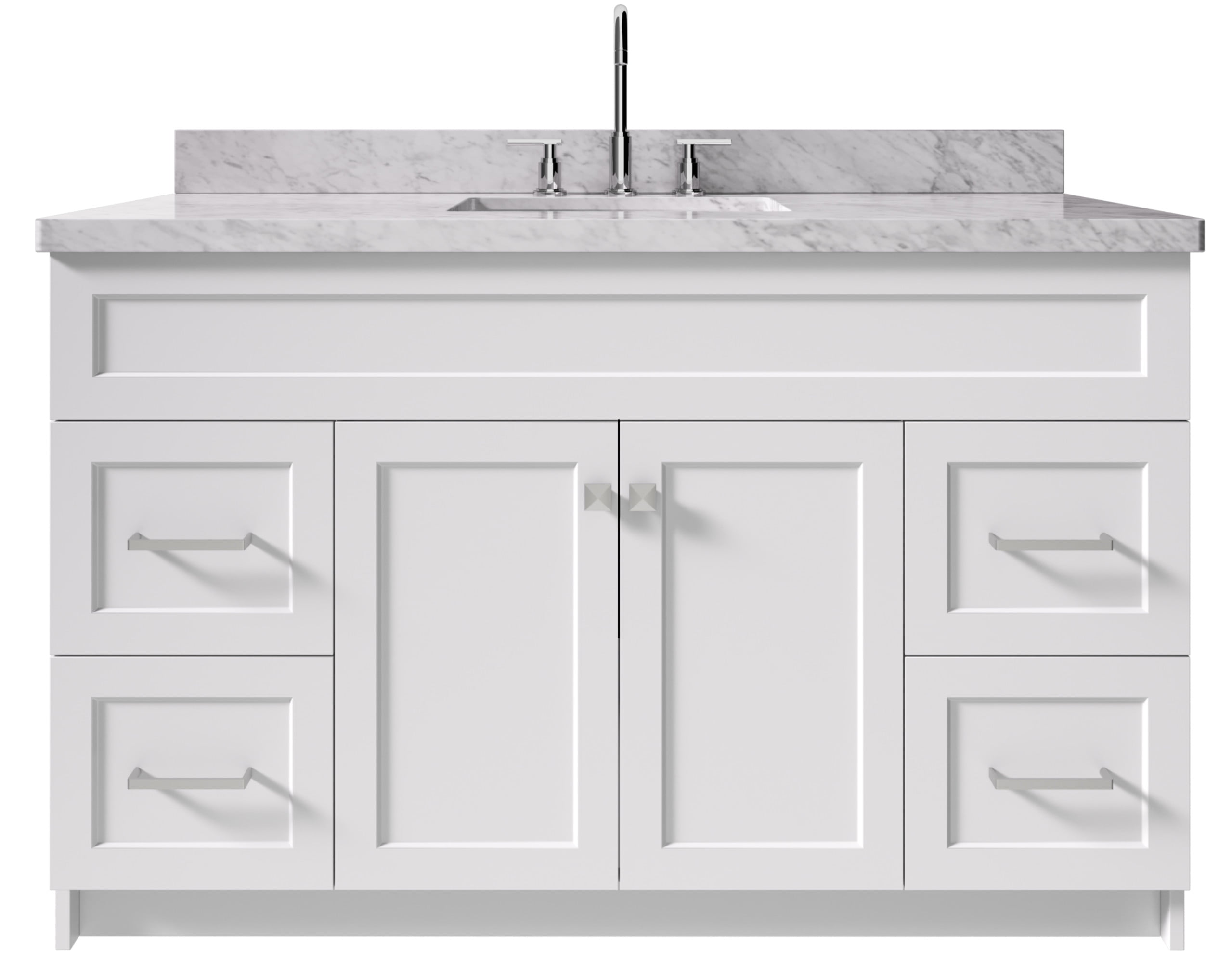 Hamlet 55" White Marble Top Freestanding Single Vanity