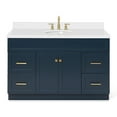 thumbnail image 1 of Ariel Hamlet 55 In. Oval Sink Vanity With White Quartz Countertop In Midnight Blue, 1 of 11