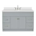 thumbnail image 1 of Ariel Hamlet 55 In. Oval Sink Vanity With White Quartz Countertop In Grey, 1 of 10