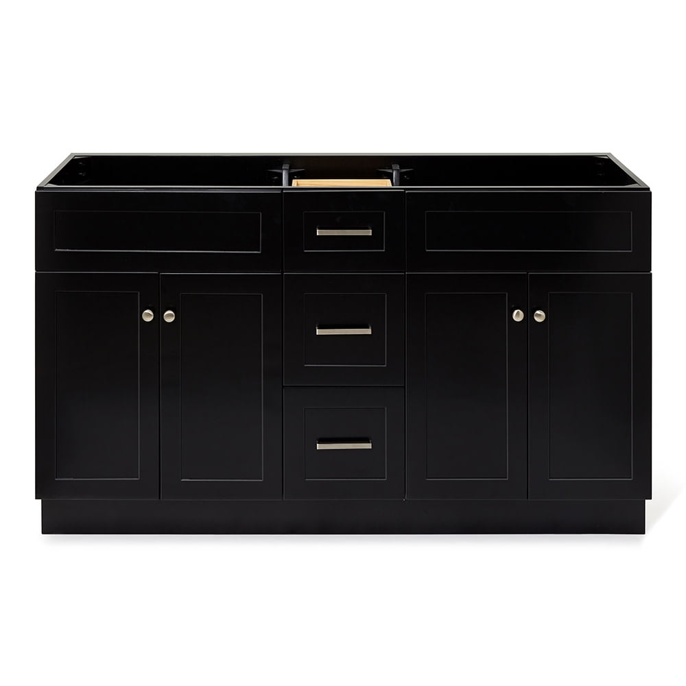 Hamlet 60'' Black Double Freestanding Bathroom Vanity Cabinet
