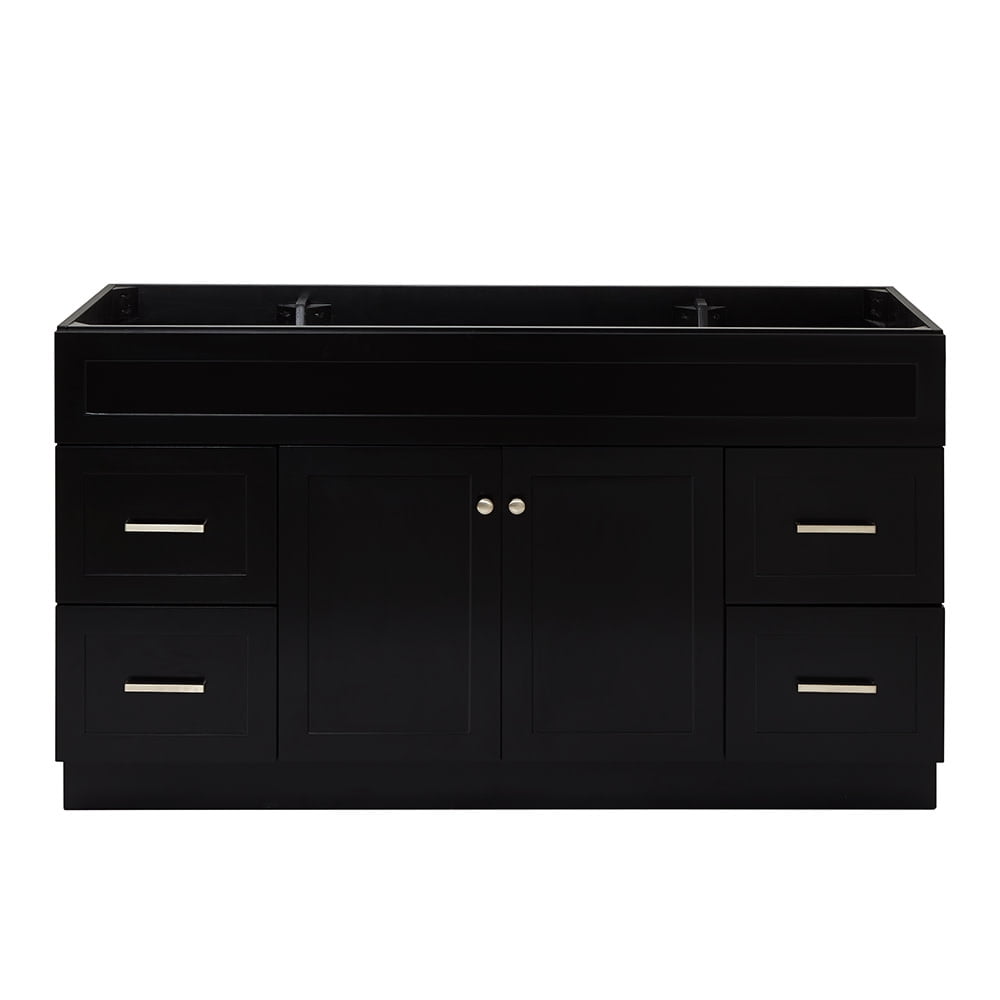 Hamlet 60" Black Solid Wood Freestanding Bathroom Vanity Cabinet
