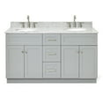 thumbnail image 1 of Ariel Hamlet 61 In. Double Oval Sink Vanity With 0.75 In. Carrara White Countertop In Grey, 1 of 11