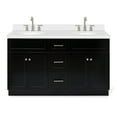 thumbnail image 1 of Ariel Hamlet 61 In. Double Oval Sink Vanity With White Quartz Countertop In Black, 1 of 11