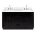 thumbnail image 1 of Ariel Hamlet 61 In. Double Rectangle Sink Vanity With White Quartz Countertop In Black, 1 of 11