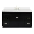 thumbnail image 1 of Ariel Hamlet 61 In. Oval Sink Vanity With White Quartz Countertop In Black, 1 of 11