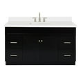 thumbnail image 1 of Ariel Hamlet 61 In. Rectangle Sink Vanity With White Quartz Countertop In Black, 1 of 11