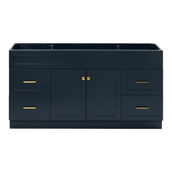 Ariel Hamlet 66 Inch Single Sink Base Cabinet In Midnight Blue