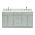 thumbnail image 1 of Ariel Hamlet 67 Inch Double Oval Sink Vanity With Carrara White Marble Countertop W/ 0.75 Edge In Grey, 1 of 11