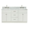 thumbnail image 1 of Ariel Hamlet 67 Inch Double Rectangle Sink Vanity With Carrara White Marble Countertop W/ 1.5 Edge In White, 1 of 11