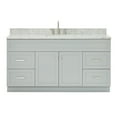 thumbnail image 1 of Ariel Hamlet 67 Inch Single Rectangle Sink Vanity With Carrara White Marble Countertop W/ 0.75 Edge In Grey, 1 of 11