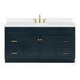 thumbnail image 1 of Ariel Hamlet 67 Inch Single Oval Sink Vanity With White Quartz Countertop W/ 1.5 Edge In Midnight Blue, 1 of 11