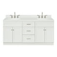 thumbnail image 1 of Ariel Hamlet 72 In. Double Oval Sink Bathroom Vanity With Carrara White Quartz Countertop 1.5 Edge In White, 1 of 11