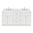 thumbnail image 1 of Ariel Hamlet 72 In. Double Rectangle Sink Bathroom Vanity With Carrara White Quartz Countertop 1.5 Edge In White, 1 of 11